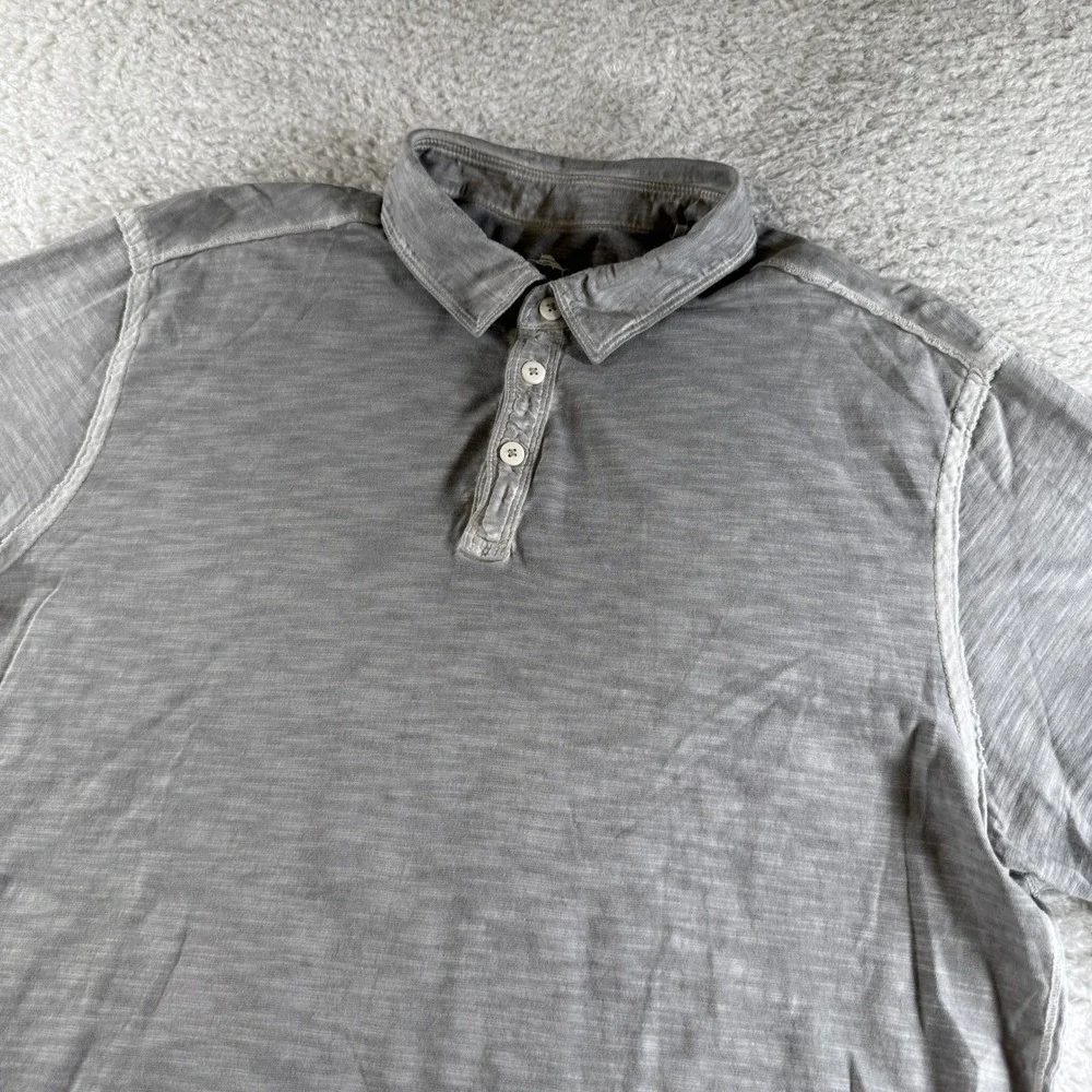 Tommy Bahama Mens Polo Shirt Size Large Pima Gray Performance Short Sleeve